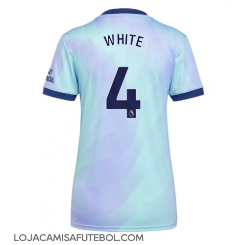 Camisa de Futebol Arsenal Ben White #4 Equipamento Alternativo Mulheres 2024-25 Manga Curta